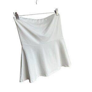 White Susan Monaco Womens Strapless Tube Top  Flare Top S